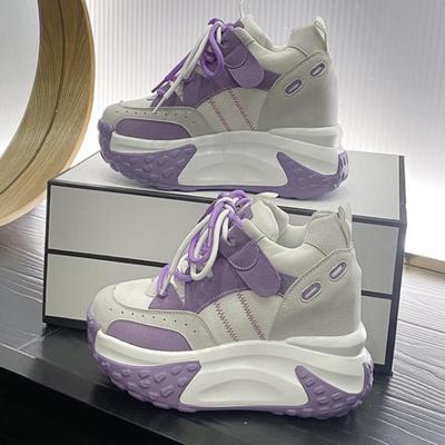 Fashion Spring Women Platform Trainers Comfy Shoes Chunky Sneaker Summer Women Wedge Shoes Breathable 10.5CM Height Increased Sneaker