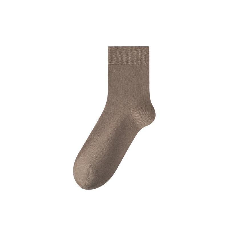 Autumn and Winter Men's Black Business Socks, Men's Socks, Pure Cotton Sweat-absorbing and Deodorizing Mid-calf Socks, Antibacterial Long Calf