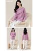 Women's Korean-Style Pure Cotton Printed Long Sleeve Pajama Set for Autumn/Spring