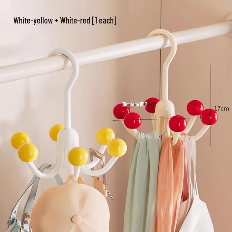 Dopamine Six-Claw Rotating Hook Rack: No-Punch Storage for Bags, Hats, and Underwear