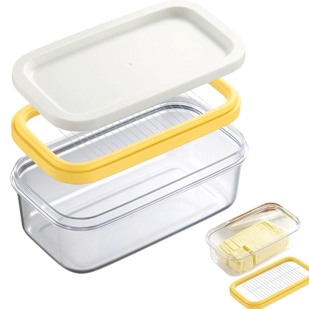 Easy Cutting Two Sticks Butter Butter Slicer Cutter with Lid Butter Box  for Fridge