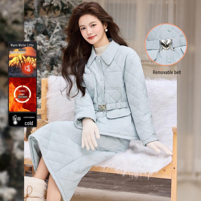 

Bailuyu Elegant Quilted Two-Piece Winter Set M