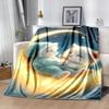 Cute Cat Print Queen Size Flannel Fleece Blanket, Super Soft Bed Blanket, Lightweight Fuzzy Cozy for All Seasons, Holiday Gifts