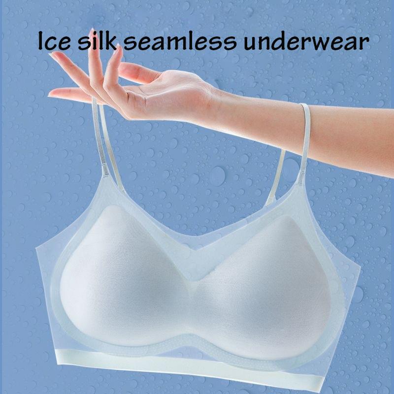 Biustonosz bezszwowy z jedwabiu lodowego dla kobiet bez stalowych kółek Bielizna oddychająca Bielizna w dużych rozmiarach