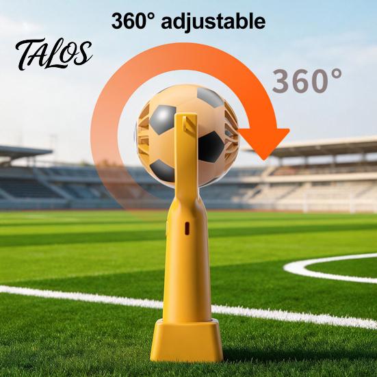 Talos Soccer Neck Fan, Portable Mini Handheld Fan with Lanyard, Football Shape Cooling for Outdoor Sports, Gift