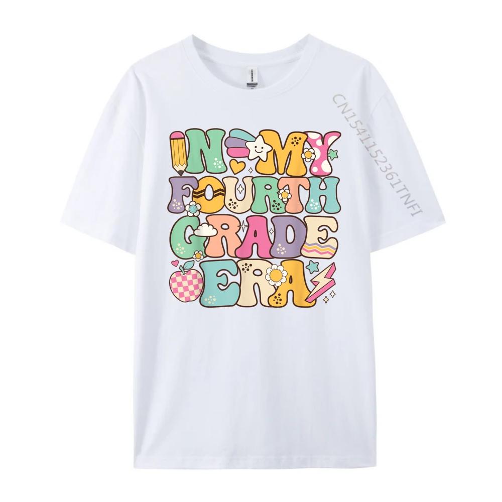 In My Fourth Grade Era Girl Back To School 4th Grade Teacher XS Graphic T Shirts Luxury Brand Creative