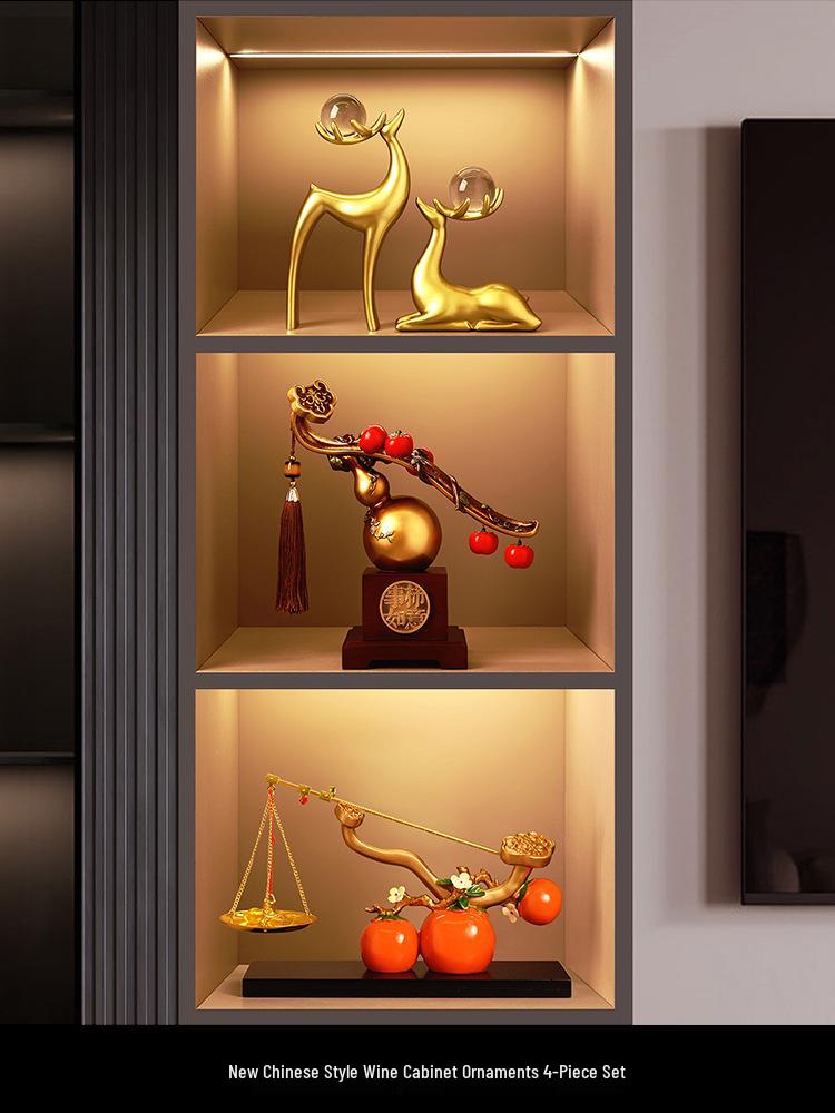 Chinese-Style Persimmon Gourd Ornament for Home Décor, Moving, and Housewarming Gifts