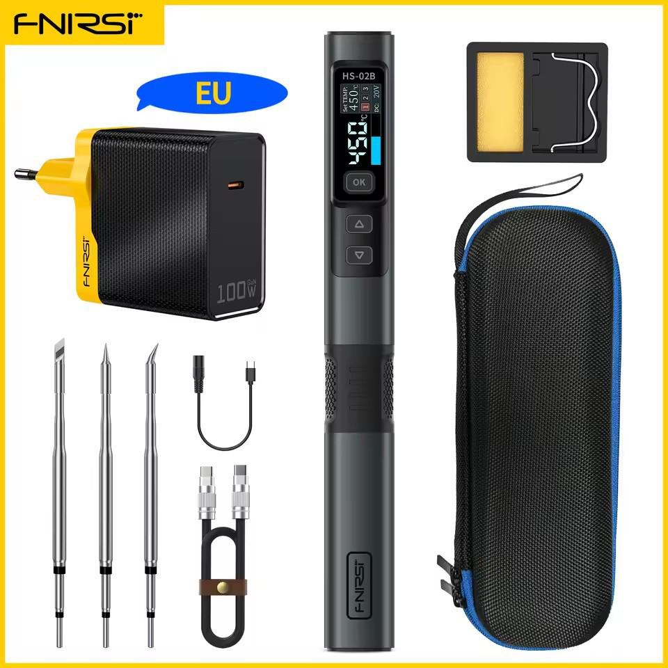 FNIRSI HS-02 100W Smart Electric Soldering Iron: Portable Constant Temperature Soldering Station for Household Repair and Welding