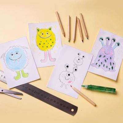 DIY Coloring Kit - Monsters - 4 Pcs - Multicolor - Stimulates Fine Motor Skills