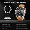 AKNIGHT Watch Genuine Leather Crystal Luminous Date Japanese Instruction Manual Men's - Stylish, Popular, Quartz, Strap, Chronograph, Display,