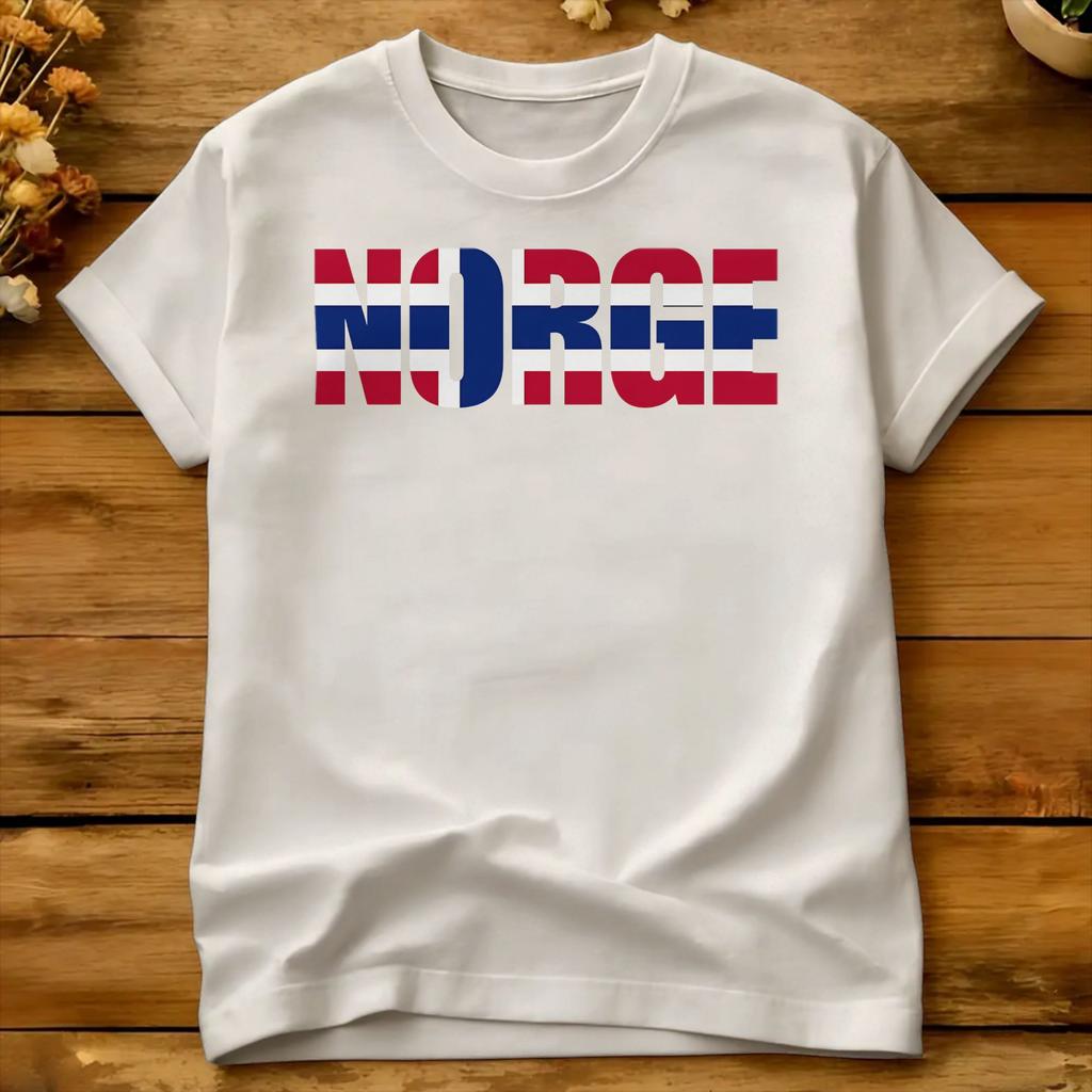 Unisex Norge Country Tshirts Pure Cotton Clothes Beach Vintage Shortsleeved T Shirt O Neck Harajuku Casual Tshirt