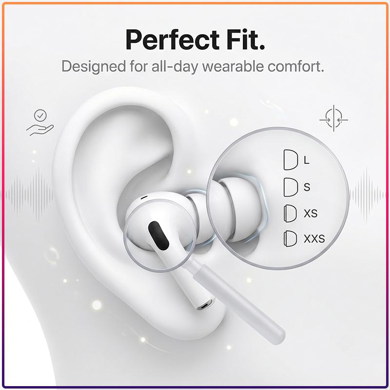 New TWS Wireless Earbuds AirPods Pro 3 Pro-Level Noise Cancellation 30H Battery IPX4 Waterproof Bluetooth Headphones