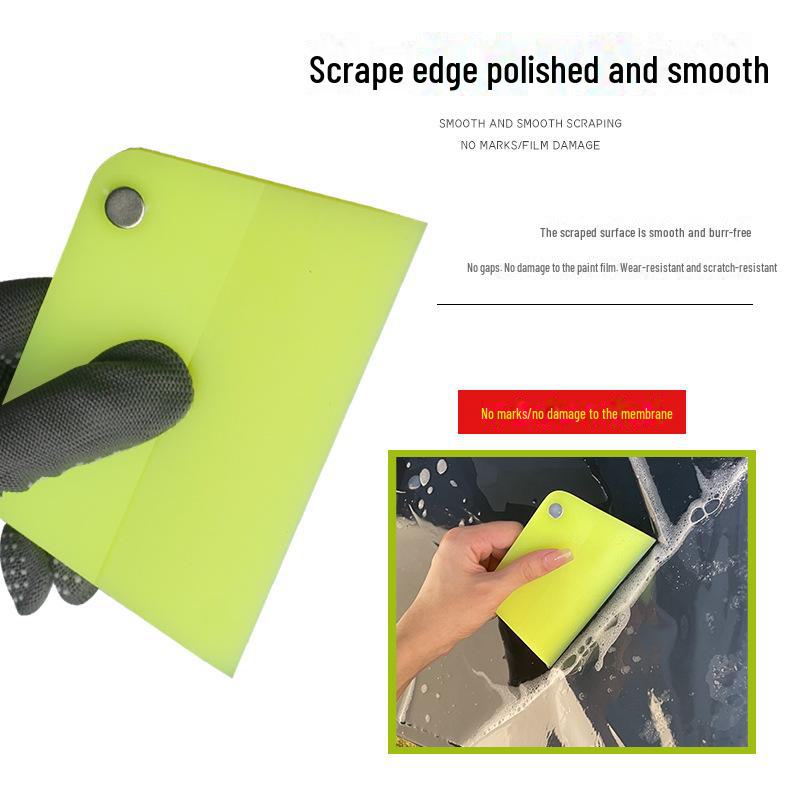Trapezoidal Magnetic Fluorescent Green Paint Mask & Glass Soft Scraper for Manual Polishing