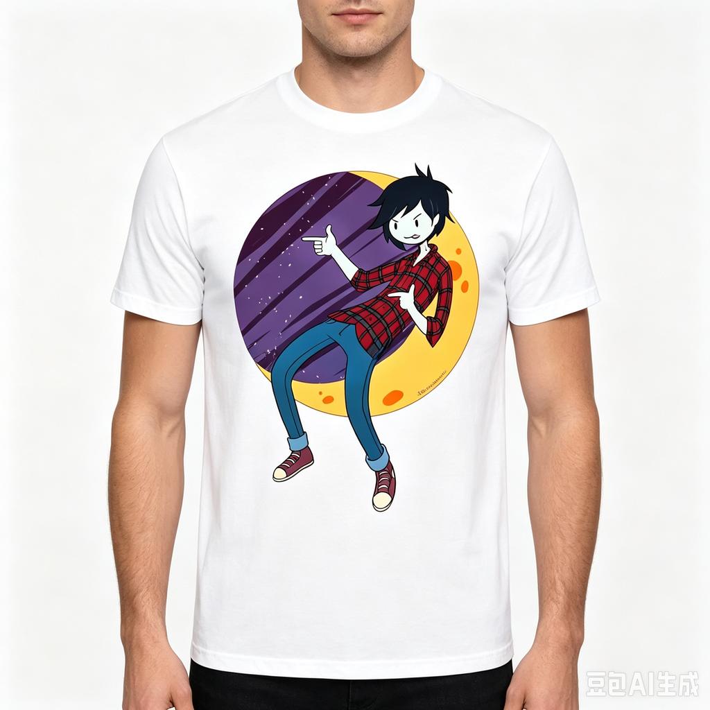 Cotton Unisex Marceline Adventure Cartoon Graphic TShirt Anime Character Print Short Sleeve Casual Streetwear Tee Tops