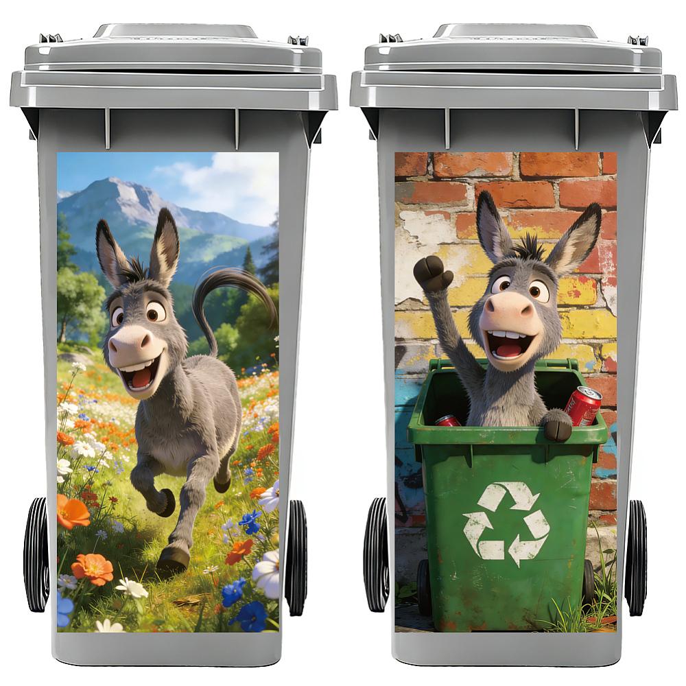 PVC Stickers Self-adhesive Decorative Stickers Decals for Trash Decoration Donkey 820x380mm 2pcs/set