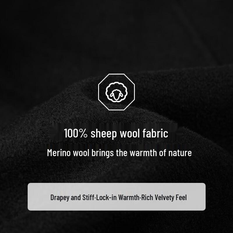 EMZ Erdos Men's 100% Wool Mid-Length Double-Faced Overcoat