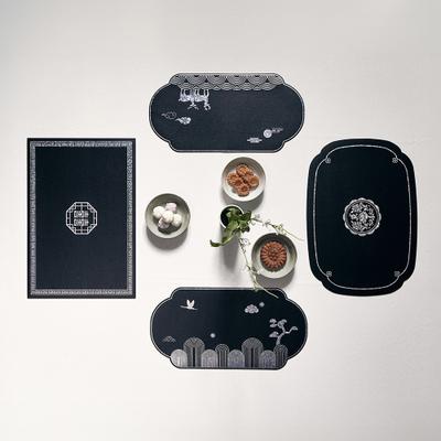 SOSOMOSO Tischmatte aus Leder mit Perlmuttmuster 4er-Set als Geschenk.