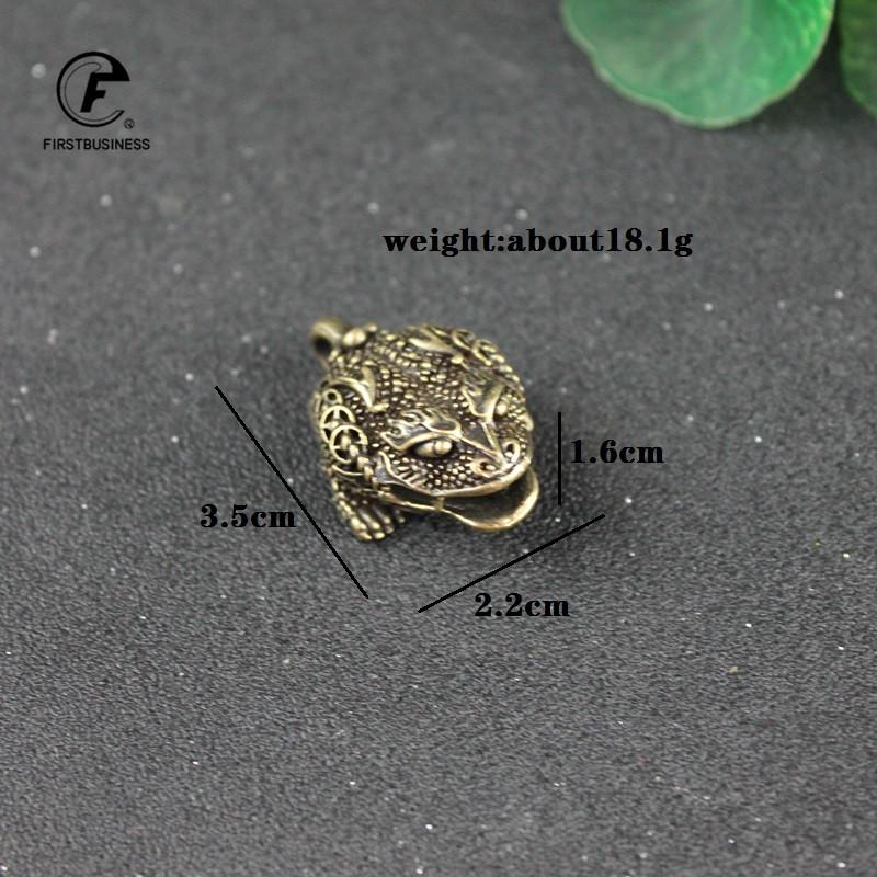 Copper Chinese Mythical Animal Lucky Toad Bell Key Chains Pendant Retro Brass Avoid Evil Feng Shui Charm Men Car Keyring
