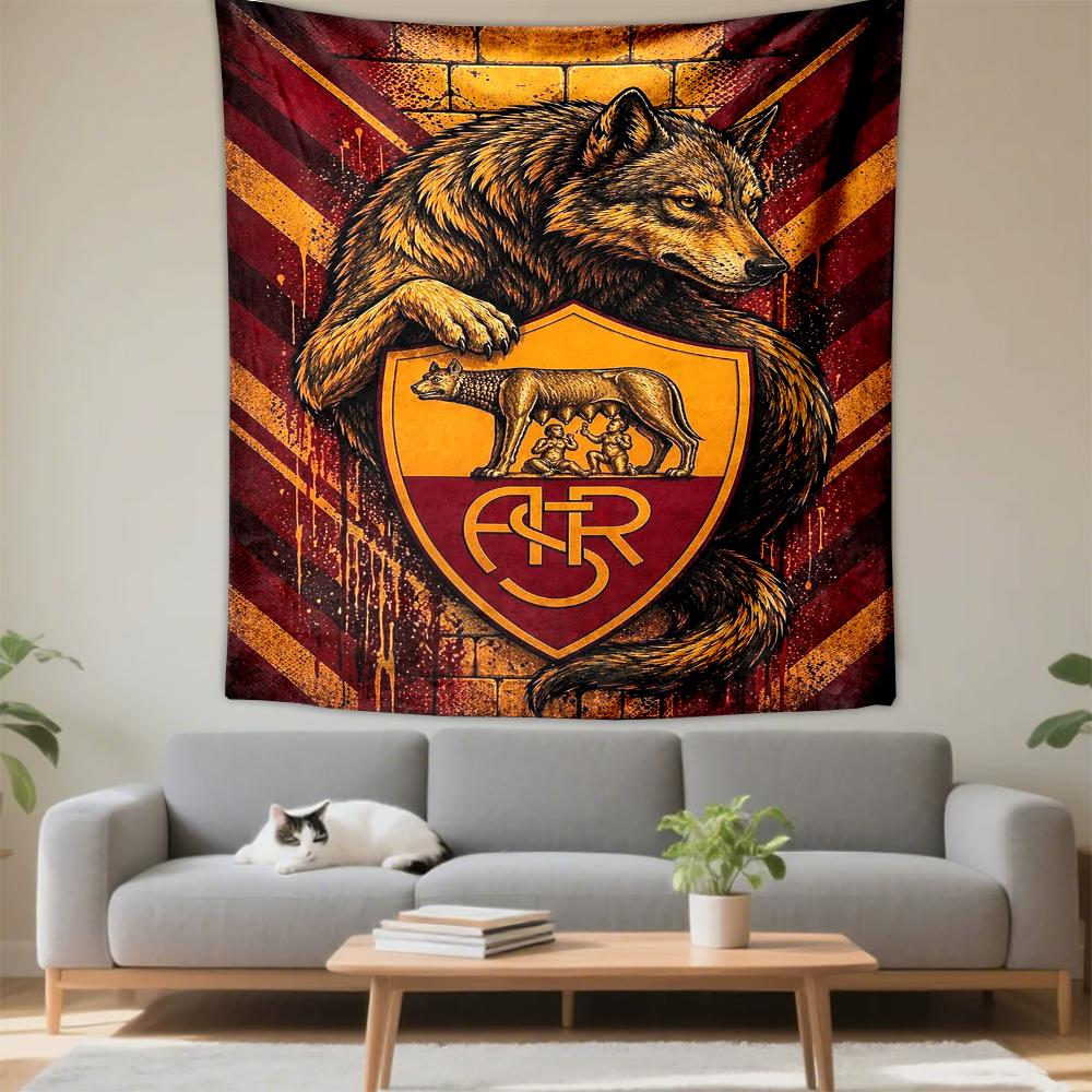 Wolf and Shield with Vintage Design Patterned tapestry for bedroom and living room home decor