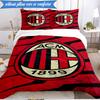 Set Biancheria da Letto Morbido Stampato AC Milan 3 Pezzi, Include 1 Copripiumino e 2 Federe Perfetto per Camera da Letto, Dormitorio, Regalo per Fan