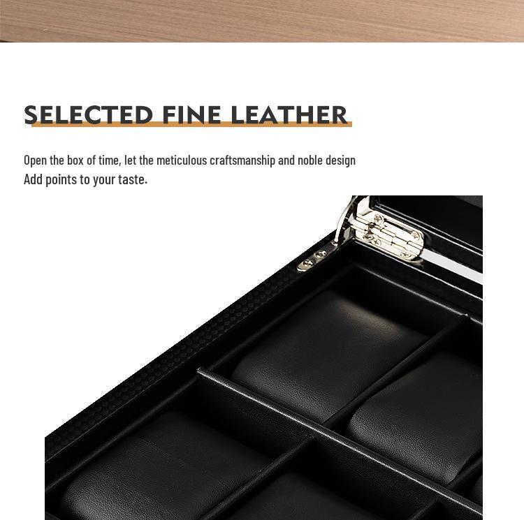 Double Layer Carbon Fiber PU Watch & Jewelry Display Box