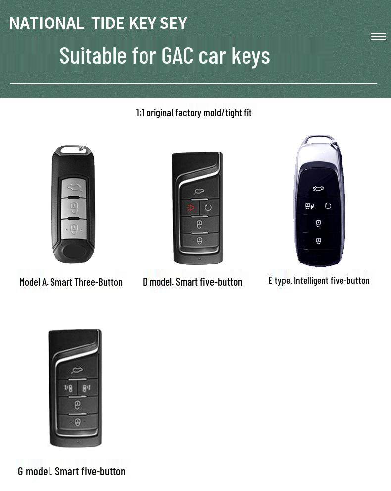 Compatible Key Case for GAC AION Y & Trumpchi GS Models (GS3, GS4, GS5, GS6m) with Suede Shell and Buckle Design