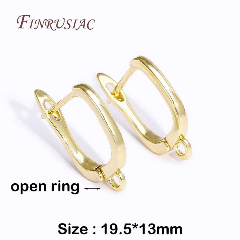 

Basic Copper Earwires Fasteners Fittings 18K Gold Plated Inlay Zircon Earring Clasp Hooks for DIY Fashion Women Earrings Making 1 pair