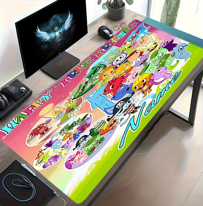 Customizable Name Happy Tree Friends Pattern Gaming Mouse Pad-Non Slip Rubber Base,Perfect Gamers,Esports,Ideal Gift Gaming Enthusiasts