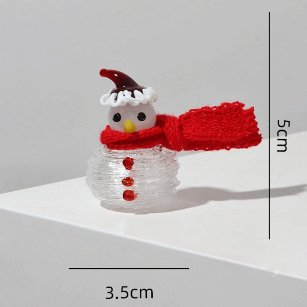 Brushed Glass Snowman Figurines Handcrafted Glass Christmas Decoration Party Supplies