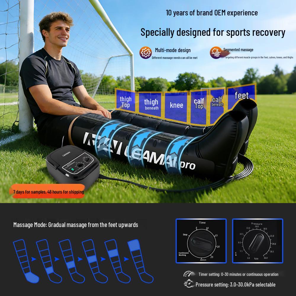 Six-Chamber Air Wave Leg Massager for Sports Recovery