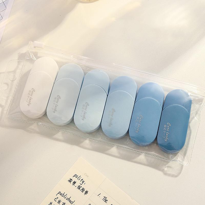 

Набор корректирующих лент Kawaii, корректирующая лента INS Creative, студенческая градиентная лента, 6 шт., корректирующая лента, канцелярские принадлежности