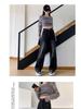 2024 Women's Plus Size Fleece-Lined Wide Leg Jeans - Winter Style, Loose Fit, Narrow Straight Floor-Length Pants