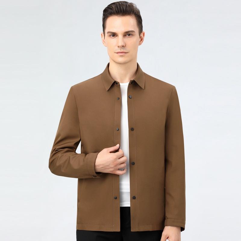 Quality Spring New Style Men's Young and Middle-aged Jacket Men's Casual Buttoned Jacket Jacket Lapel Short Casual Top