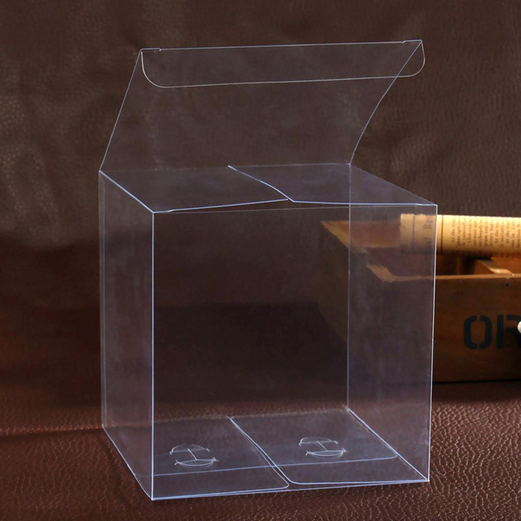 10Pcs Transparent Candy Gift Packing Box PVC Clear 10x10x10cm Wedding Favor Shower Birthday Party Packaging