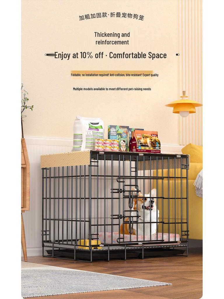 Foldable Metal Dog & Cat Cage for Home, Indoor/Outdoor, Car or Rescue Use