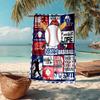 Custom Name Ultra-Soft Beach Towel with Baseball Theme,Ideal for Pool - Camping, Diving - Perfect Travel Essential, Vibrant Beach Towel.