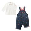 MIKI HOUSE HOT BISCUITS Latzhosen Polohemd Set für Jungen und Baby Baby Indigo & (Boxed) Mädchen, Kleidung, Geschenk, Blau, 70cm, 74-9907-499