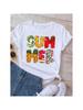 Maycaur New Summer Funny Watermelon Fruit Print Wounisex T Shirt Harajuku White T Shirts Cartoon Casual Woman Tops Female Clothes