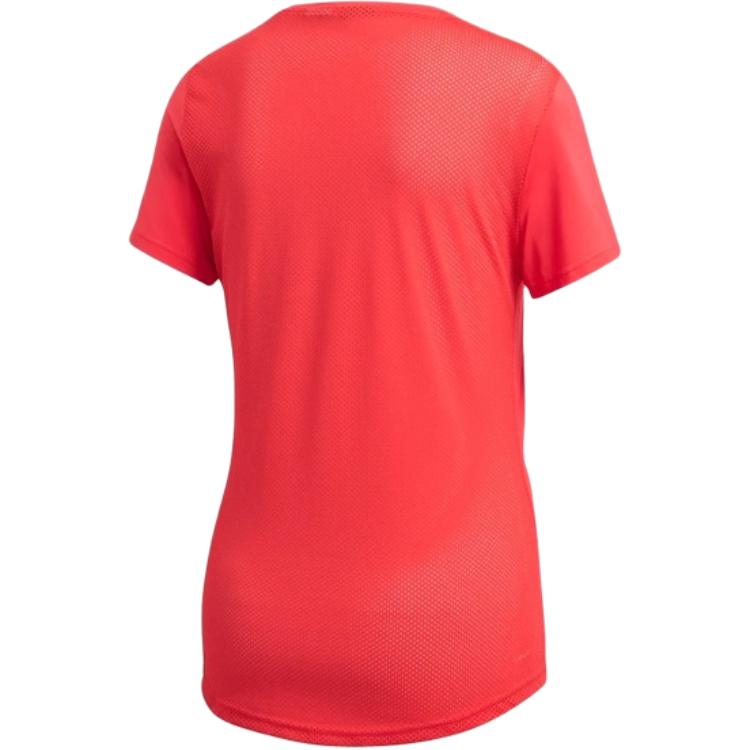 Adidas Design 2 Move Logo Graphic Fashion Simple Round Neck Short Sleeve T-Shirt Women T-Shirts Fluorescent-Red FL9224