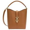 Cow Leather Bucket Bag, Shoulder Bag, Crossbody Bag, Handbag Small Women's Brown WB01648-BX3628-