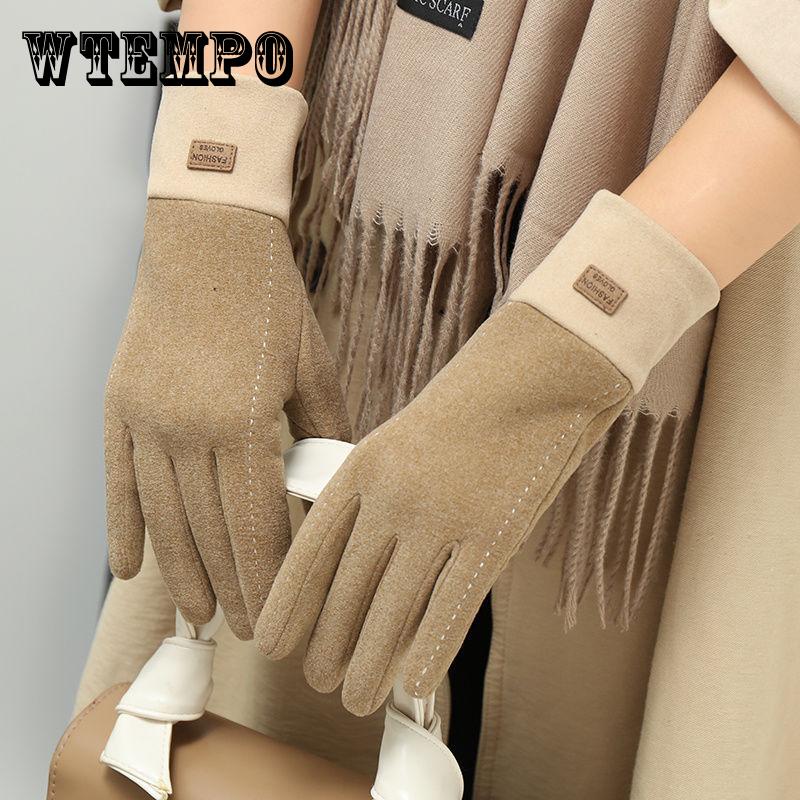 

Gloves Women s Winter Velvet Warm Cute Cold Touch Screen Riding Driving New Velvet Gloves хакі