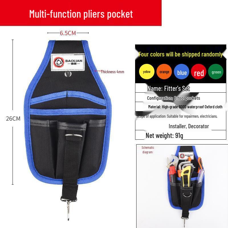Canvas Multifunction Electrician Waist Tool Bag with Oxford Cloth