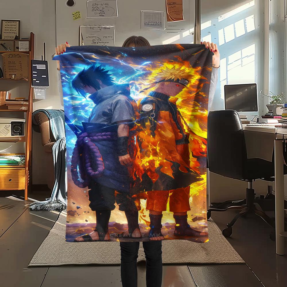 1PC Naruto Patterned Flannel Blanket Suitable For All Seasons For Home Decor Warmth And Comfort Gifts Holiday Present