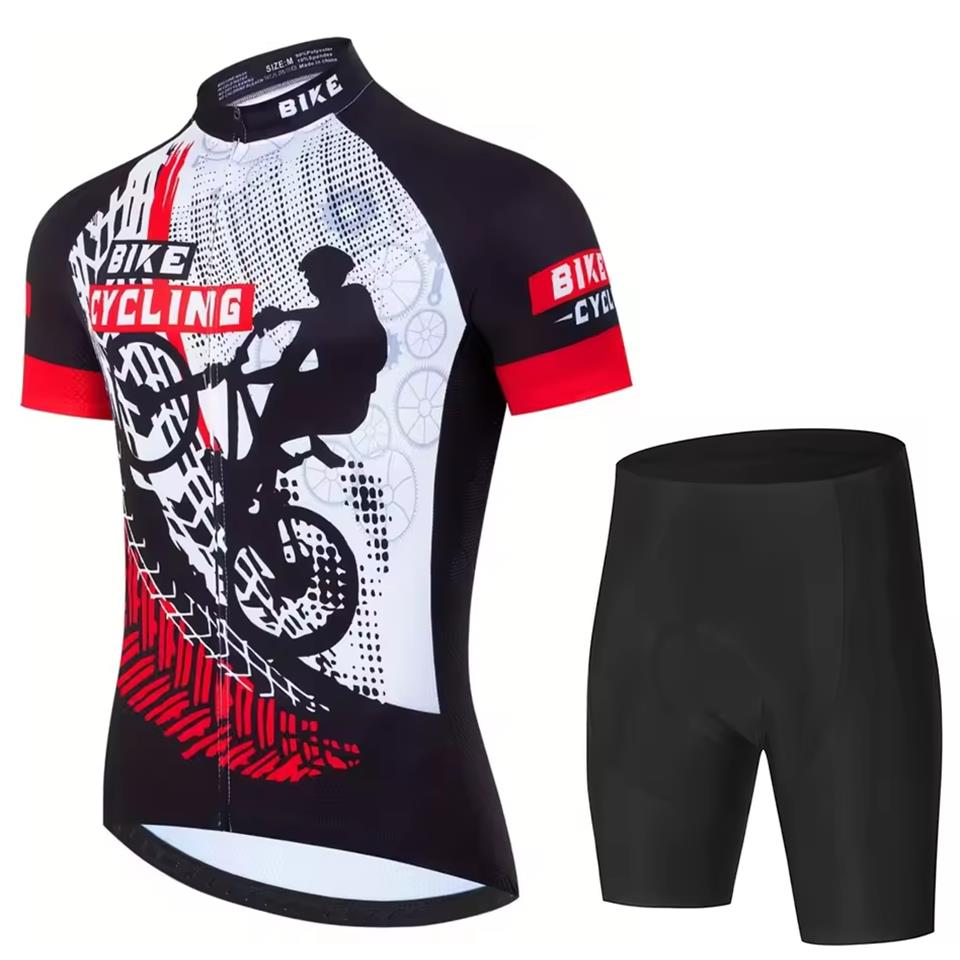 2026 New Cycling Jersey Set Men Short Sleeves Cycling Clothing Kit Bib Shorts Gel Breathable Pad Triathlon Mtb Jersey