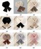 Winter Scarf Women Warm Thicken Solid Color Faux Rabbit Fur Plush Cross Collar Shawl Elegant Warm Soft Comfortable Scarf