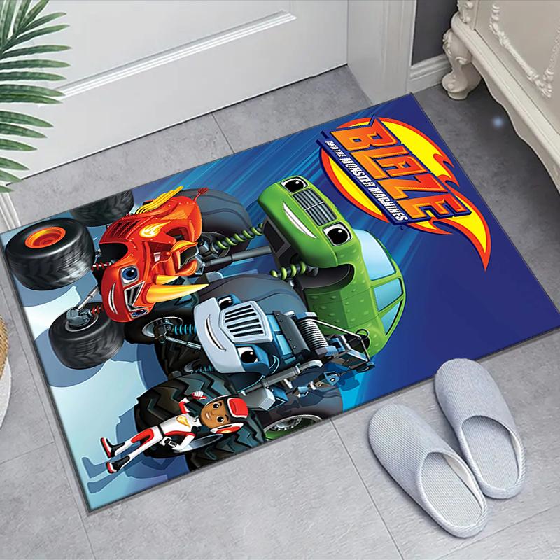 1pc Blaze and the Monster Machines (4) Design Area Rug - Non-Slip, Soft & Cozy Floor Mat for Living Room, Bedroom, Office - Indoor/Outdoor Decorative