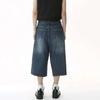 STREETRICH Korean Style Vintage Men's Jeans Summer Loose Male Wide Leg Knee Length Shorts New Washed Fashion Short Denim Pants