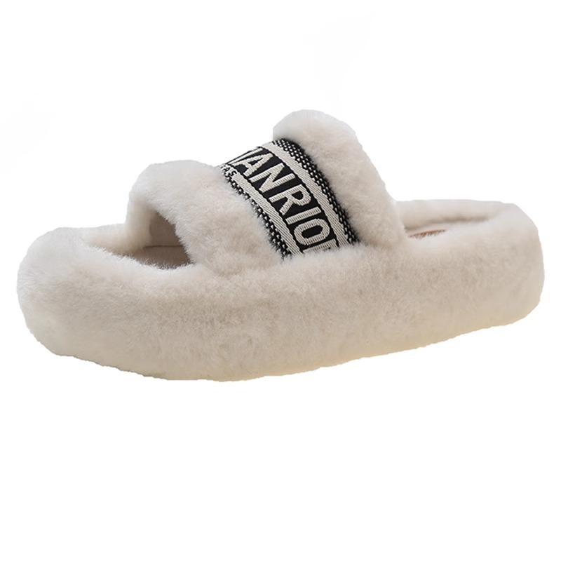 Mao Mao slippers women's outer wear 2025 new autumn and winter high-end fashion light luxury thick-bottomed autumn and winter plush slipp