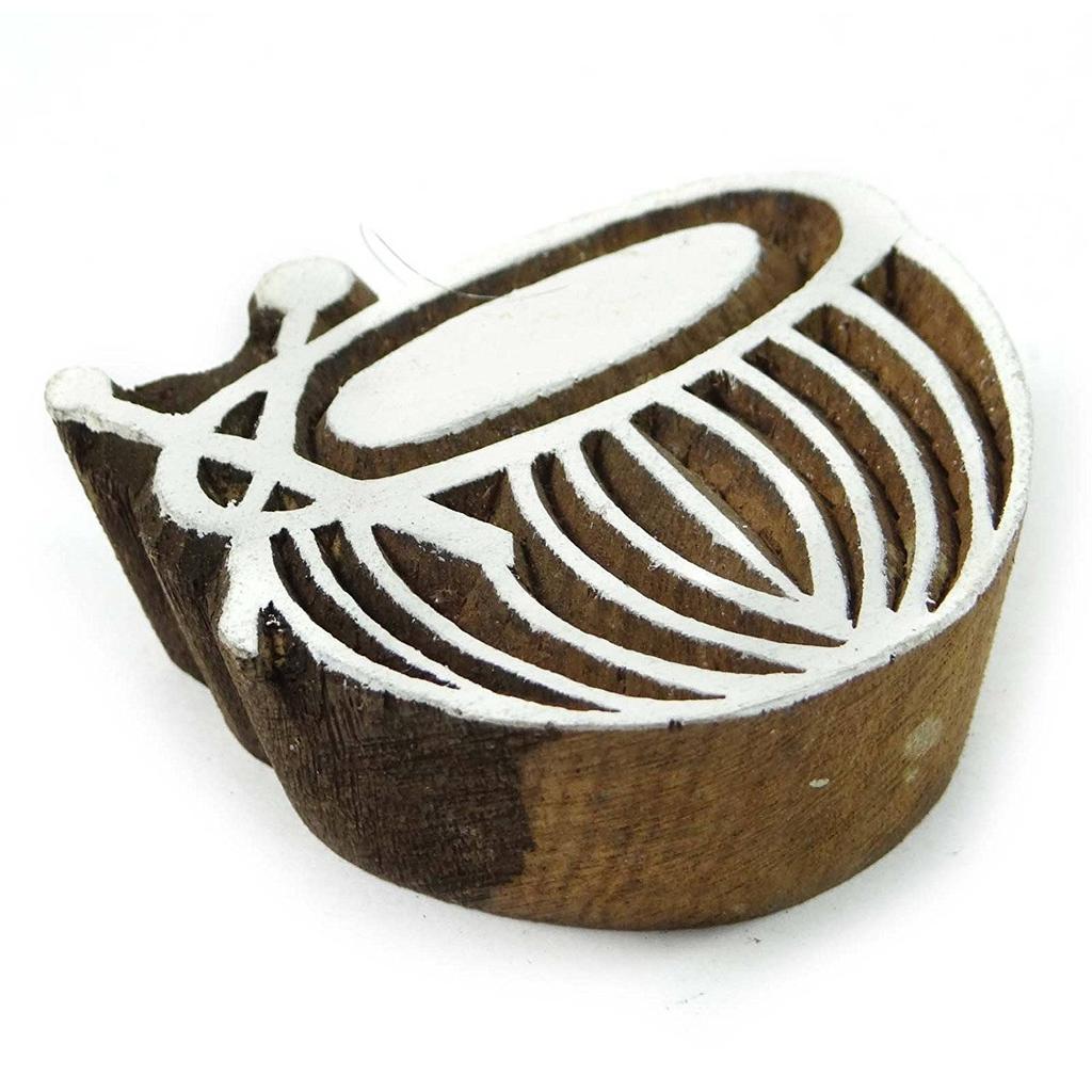 Wooden Textile Stamps Border Printing Block Musical Block Textile Stamp
