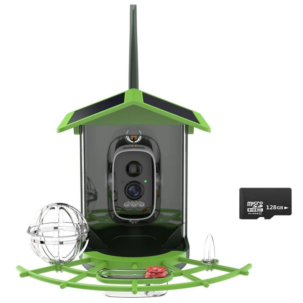 Smart Solar Bird Feeder with AI Recognition and Low Power HD Camera